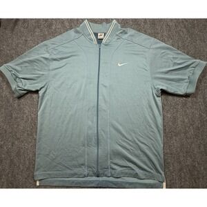 Vintage Nike Basketball Warm Up Shirt - Size XL - Zip Up - Blue - VTG 90s